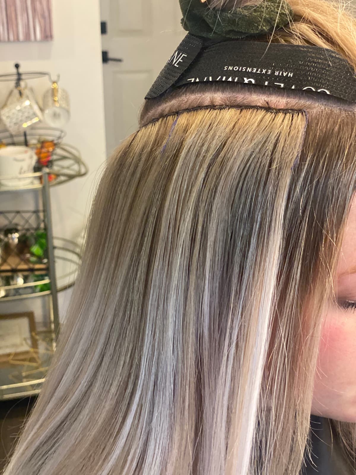 Side view of a freshly installed hand tied extension row